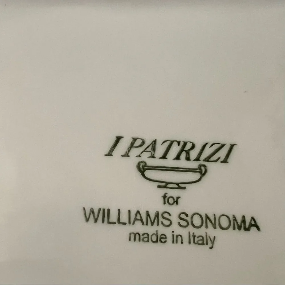 Williams Sonoma White Square Dinner Plate 11.75” Charger I Patrizi Italy Ivory